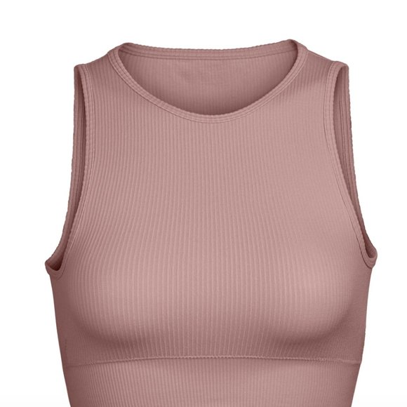 SKIMS Other - SKIMS Strech Rib High Neck BRA in ROSE CLAY S/M